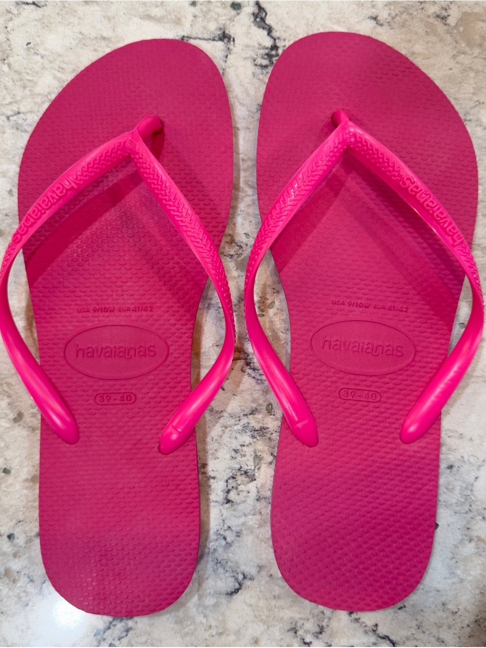 New Havaianas Women’s Slim Flip Flops Sandals Size 9/10 EUR 39-40 Rosa Flux